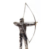 Silvered bronze Art Deco sculpture of an archer on a marble pedestal