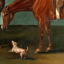 Gentleman on horse with dogs 19th century