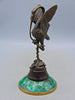 Crane and turtle sculpture - Bronze, Malachite - Late 19th century