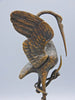 Crane and turtle sculpture - Bronze, Malachite - Late 19th century