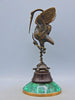 Crane and turtle sculpture - Bronze, Malachite - Late 19th century