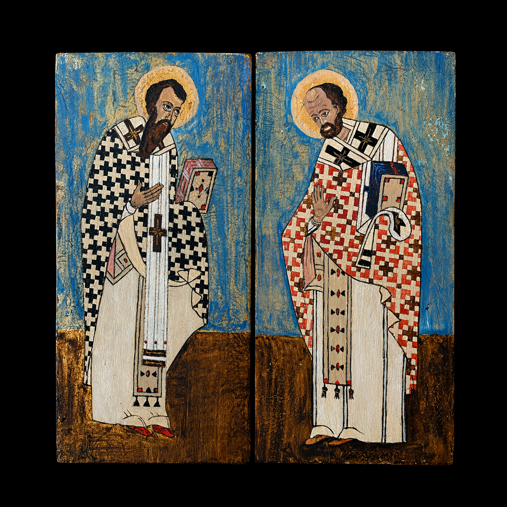 Orthodox Icon Diptych – Wood, Hand-Painted