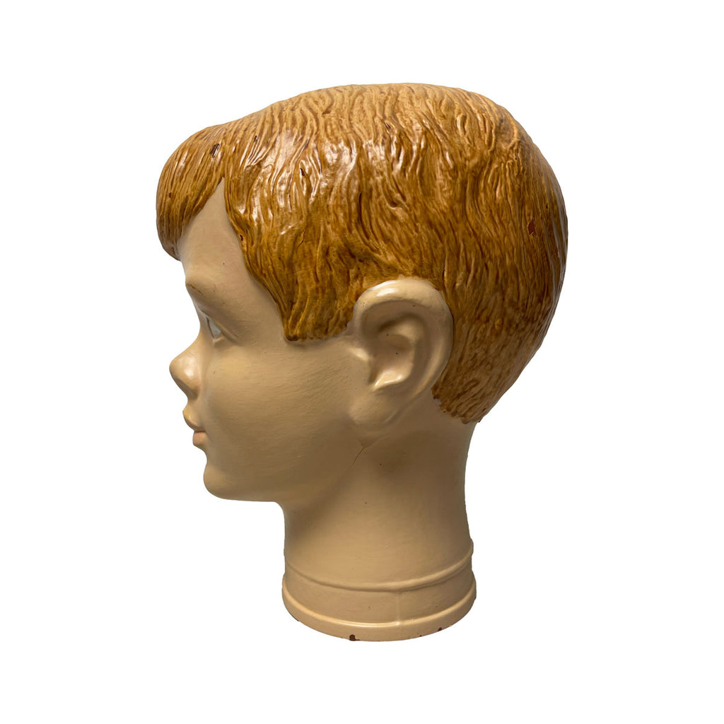 Vintage Painted Glass Head – 35 cm | c. 1960s