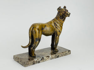 Viennese cold-painted bronze statue of a dog - Bronze, Marble