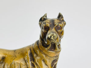 Viennese cold-painted bronze statue of a dog - Bronze, Marble