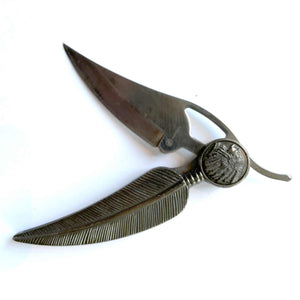 Pocket knife / Indian with feather