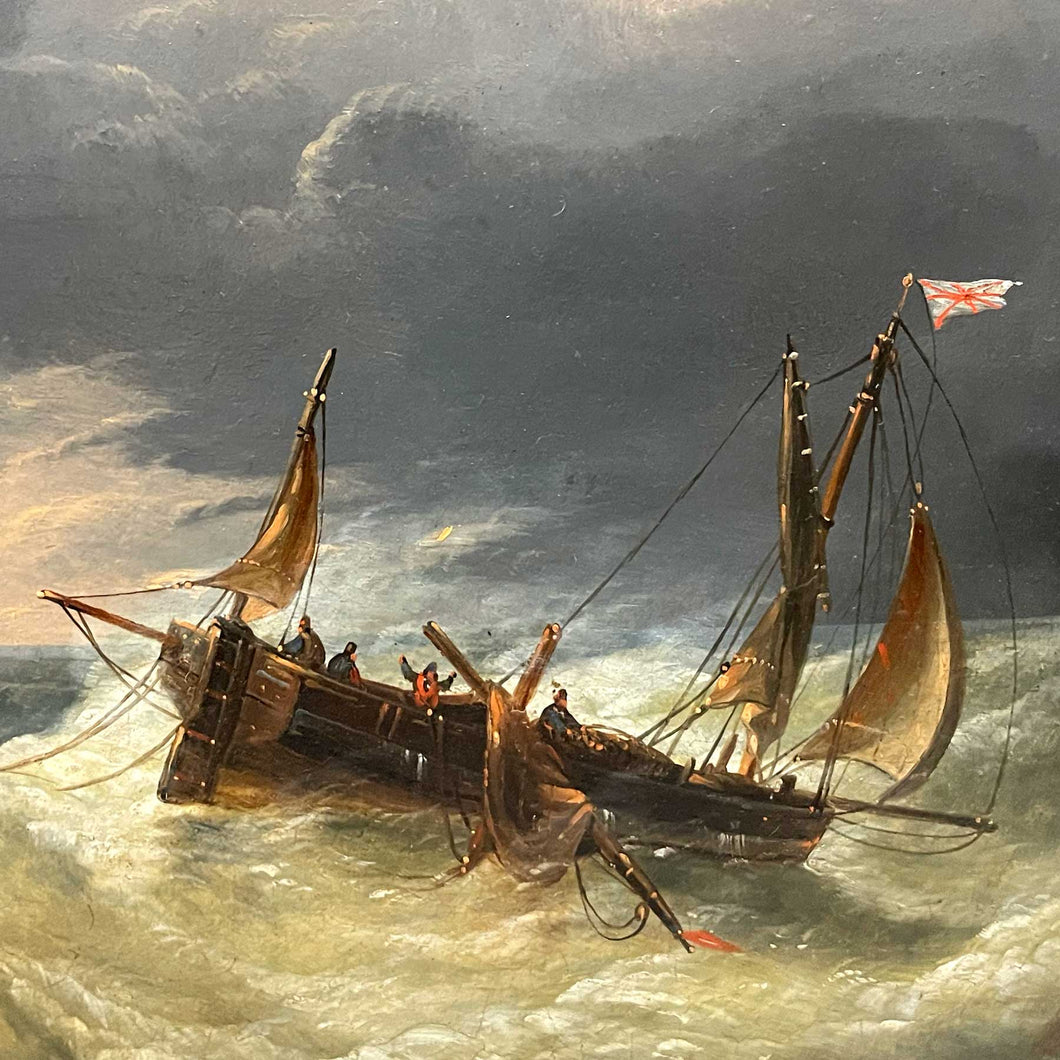 Louis Verboeckhoven (1802-1889) English ship in distress