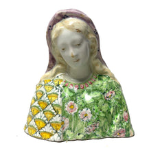 Italian Majolica pottery bust of Madonna by Angelo Minghetti