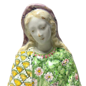 Italian Majolica pottery bust of Madonna by Angelo Minghetti