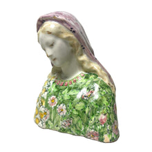 Italian Majolica pottery bust of Madonna by Angelo Minghetti