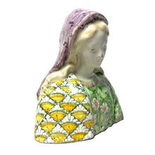 Italian Majolica pottery bust of Madonna by Angelo Minghetti