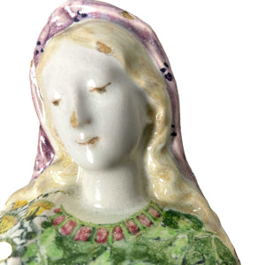 Italian Majolica pottery bust of Madonna by Angelo Minghetti