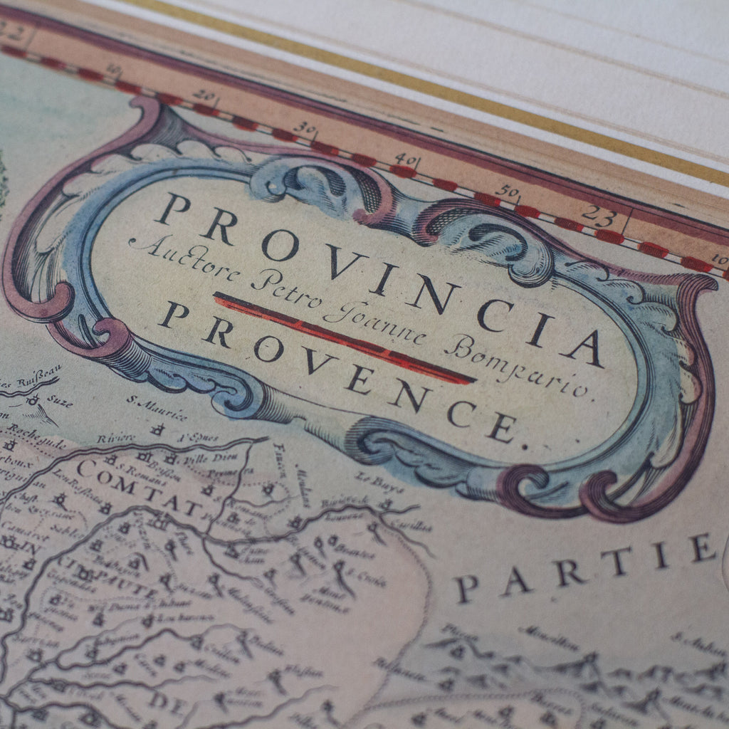 17th Century Hand-Coloured Map of Provence by Blaeu