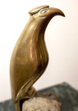 Highly polished bronze Art deco Bird on rock