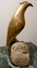 Highly polished bronze Art deco Bird on rock