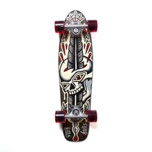 Skills or Skulls Handgeschilderde vintage cruiser/skateboard