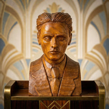 Teak bust - J.G.B. - Dated '28