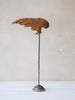 Antique wood carved wing on vintage stand