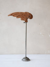 Antique wood carved wing on vintage stand