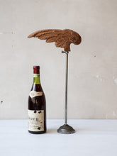 Antique wood carved wing on vintage stand