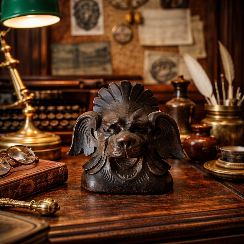 Lion, Sculpture Wood - Late 19th century