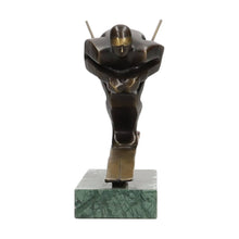 Sculpture, Ski Athlete - 19.7 cm - Bronze, Marble