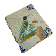 17th-Century Dutch Polychrome Bird Tile