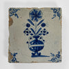 17th-Century Dutch Delft Blue Flower Vase Tile