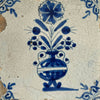 17th-Century Dutch Delft Blue Flower Vase Tile