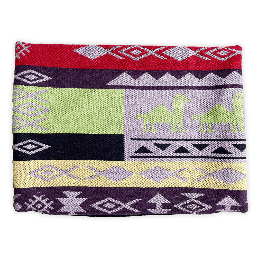 Pillowcase - Turkish woven Camel design green