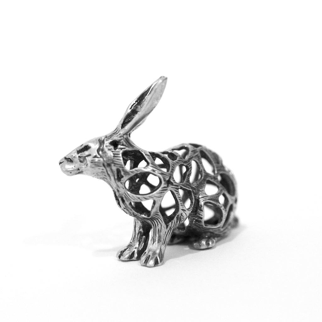Finely crafted 800 silver rabbit, Italy