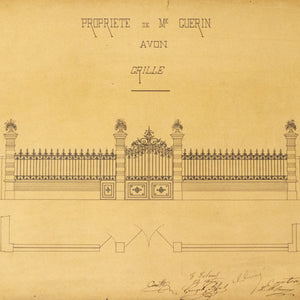 French architect drawing of fence