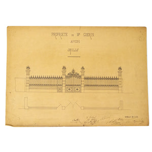 French architect drawing of fence