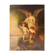 Frans religieus schilderij / Beschermengel met kinderen