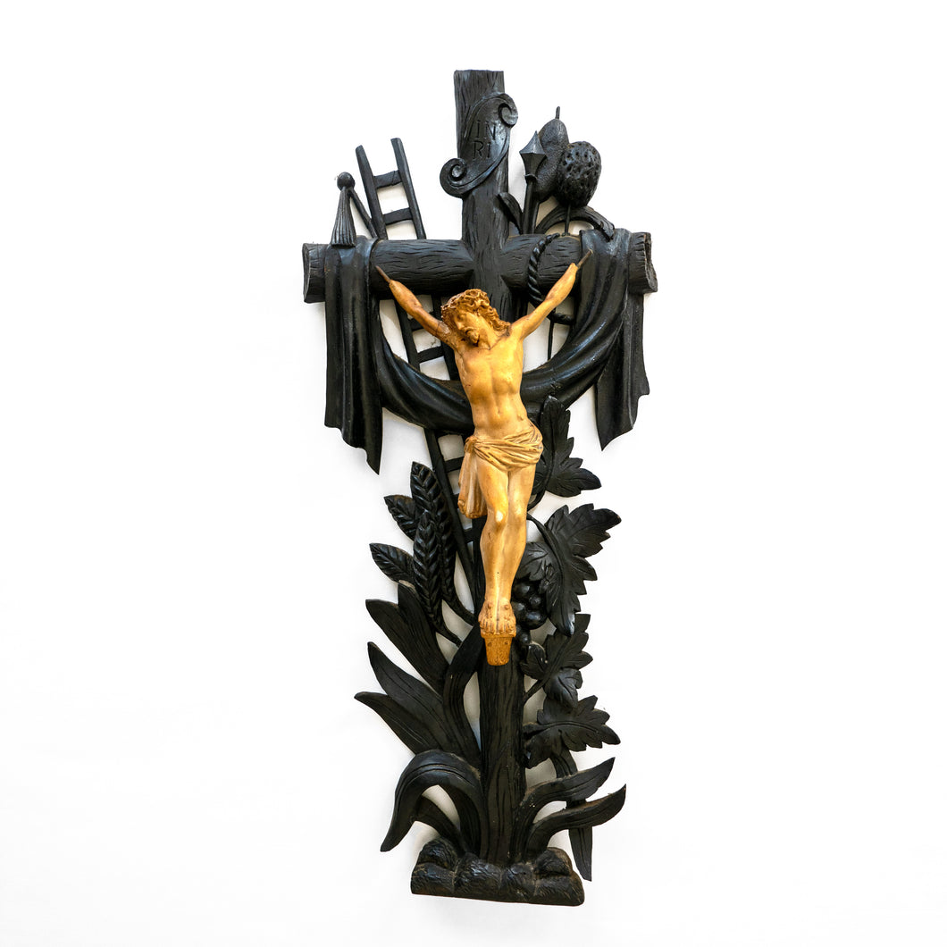 Jesus on wooden carved cross