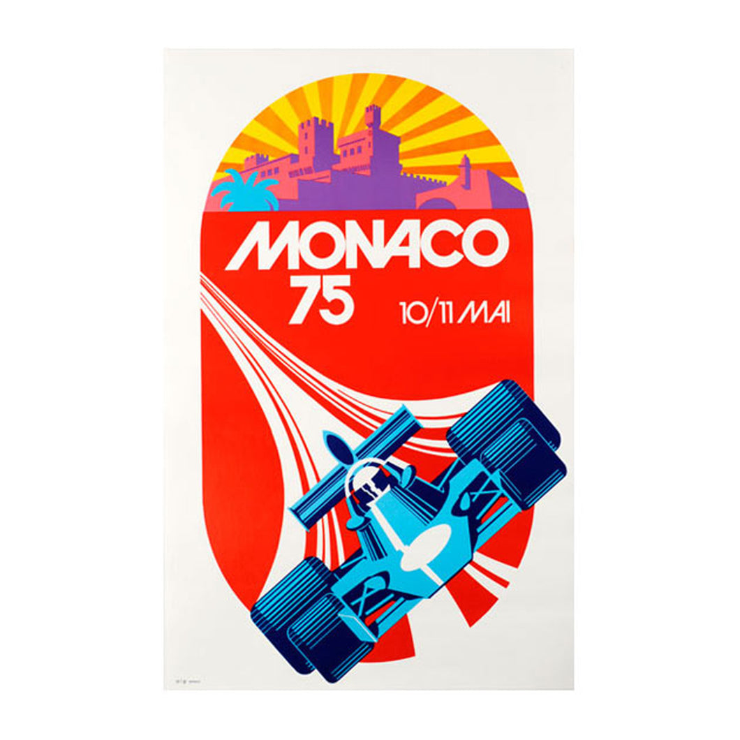 Affiche grand prix automobile 75 Monaco